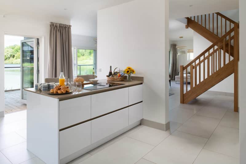 Open plan kitchen in luxury Cotswold rental
