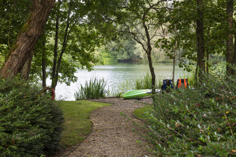 Kayaks for guests to use on our private lake