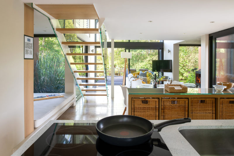 Modern kitchen and open plan living in our luxury holiday home in The Cotswolds