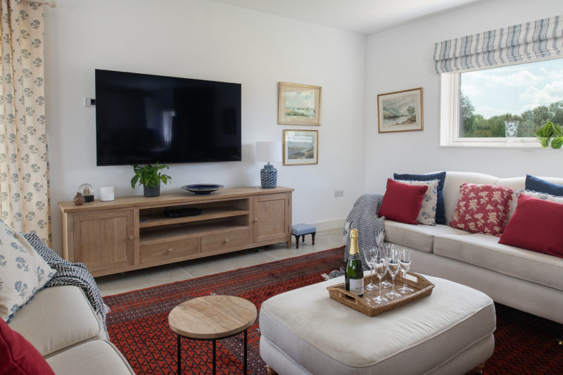 Modern TV area at The Duck House