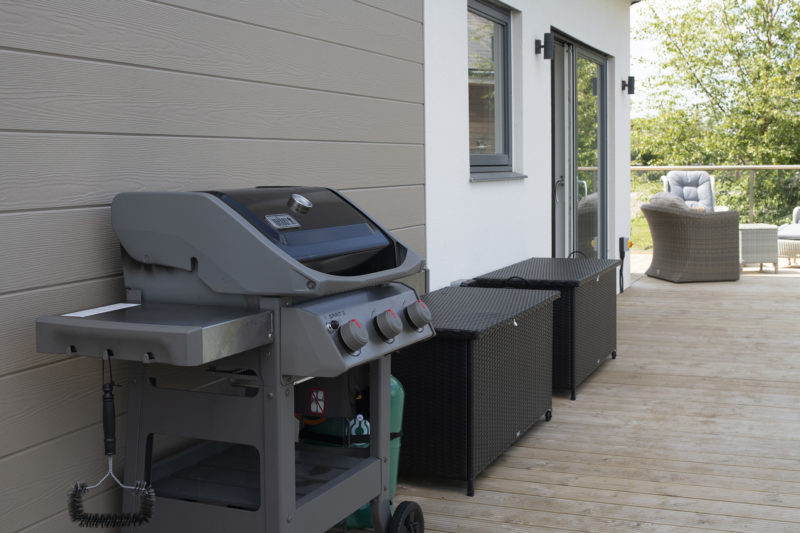 Duck House barbecue on the decking